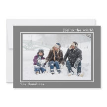 Christmas Joy To The World Photo Personalised Card