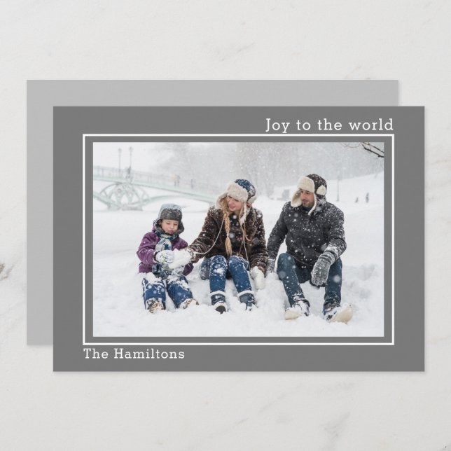 Christmas Joy To The World Photo Personalised Card (Front/Back)