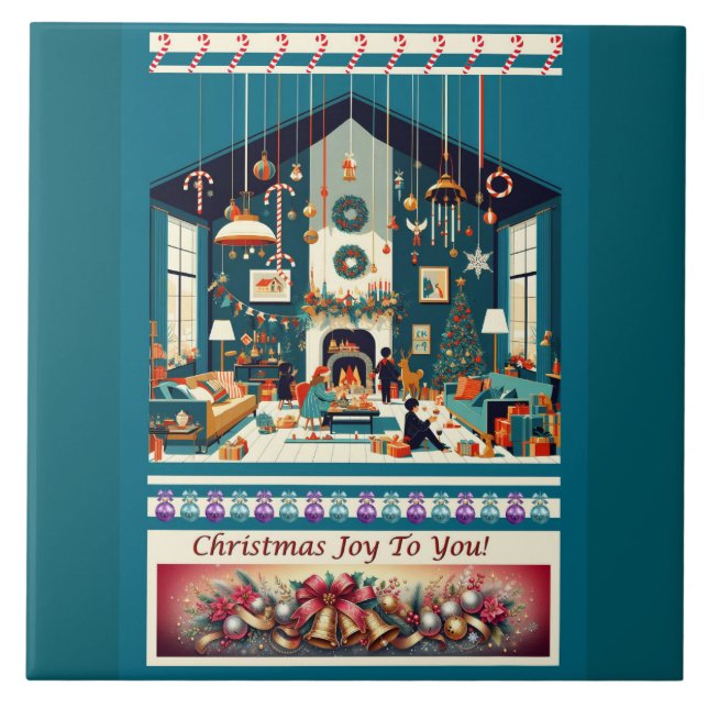 CHRISTMAS JOY TO YOU! CERAMIC TILE (Front)