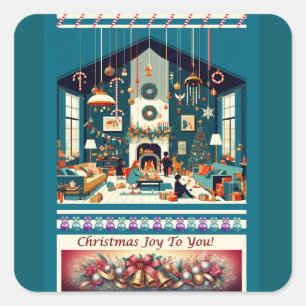 CHRISTMAS JOY TO YOU! SQUARE STICKER