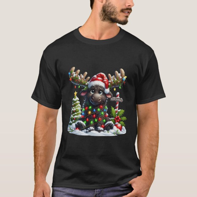 Christmas Joy with a Moose T-Shirt (Front)