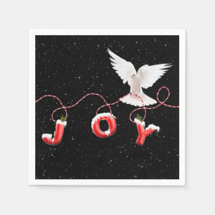 Christmas Joy with Dove and Snowflakes Napkin