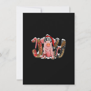 Christmas Joy With Pig Merry Xmas_1 Invitation