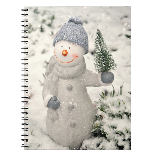 Christmas Joy with Smiling Snowman Notebook (Front)