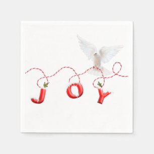 Christmas Joy with White Dove Napkin
