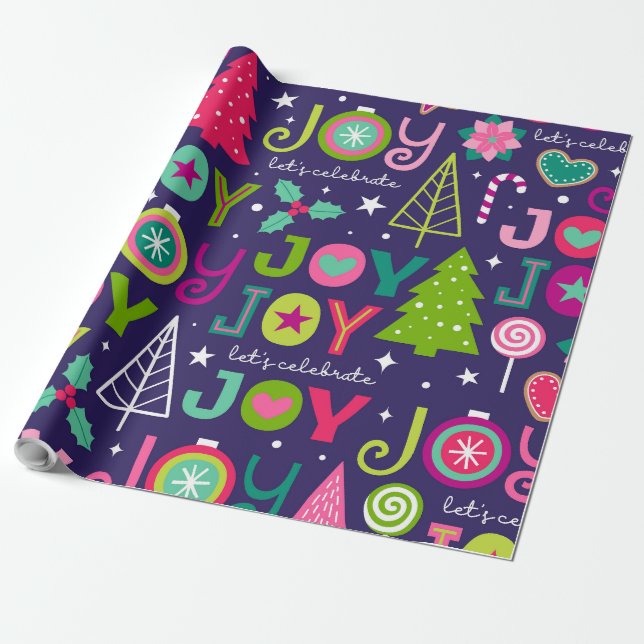 Christmas Joy Wrapping Paper (Unrolled)