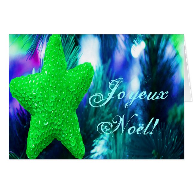 Christmas Joyeux Noel Green Christmas Star III (Front Horizontal)