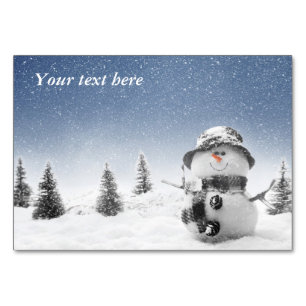 Christmas joyful snowman table card