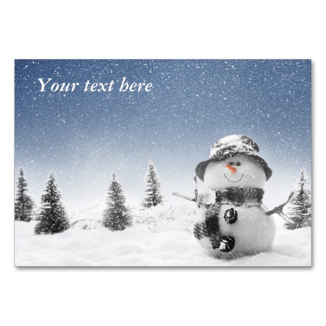 Christmas joyful snowman table card (Front)