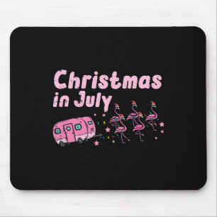 Christmas July Flamingos Camper Trailer Xmas Girls Mouse Pad