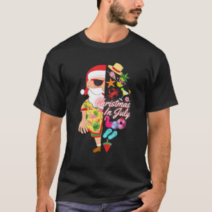 Christmas July Funny Santa Summer Hawaiian Beach X T-Shirt