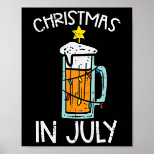 Christmas July Mug Lights Funny Xmas Summer Vacati Poster