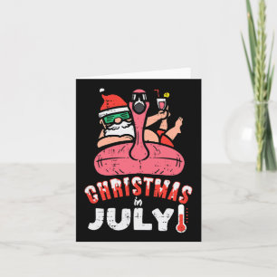 Christmas July Santa Flamingo Pool Float Xmas Men Card