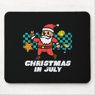 Christmas July Santa Peace Retro Groovy Xmas Men W Mouse Pad