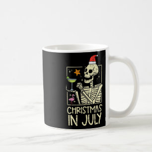 Christmas July Skeleton Flamingo Funny Summer Xmas Coffee Mug
