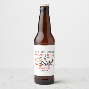 Christmas July Skeleton Summer Ween Beer Birthday Bottle Label
