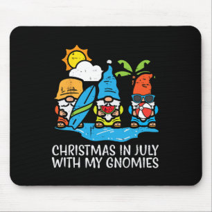 Christmas July With Gnomies Xmas Beach Gnome Men W Mouse Pad