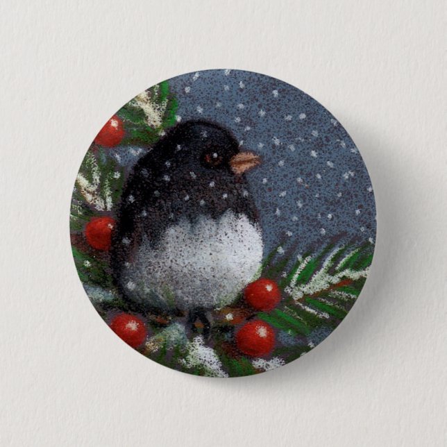 CHRISTMAS JUNCO 6 CM ROUND BADGE (Front)