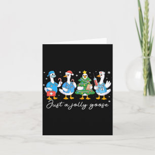 Christmas Just A Jolly Goose Nurse Cute Medical St Card