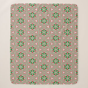 Christmas Kaleidoscope Pattern Sherpa Blanket