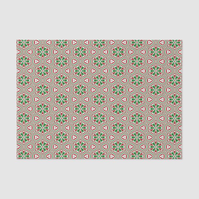 Christmas Kaleidoscope Pattern Tissue Paper (Front)
