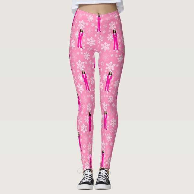 christmas kamala harris santa icy pink leggings (Front)