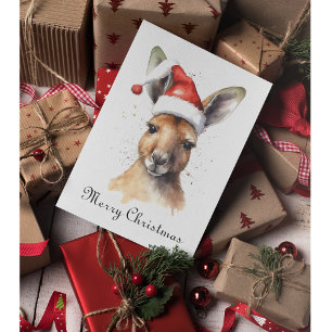 Christmas Kangaroo, customisable Holiday Card