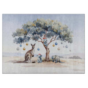 Christmas Kangaroo Koalas Platypus Gumtree Baubles Cutting Board