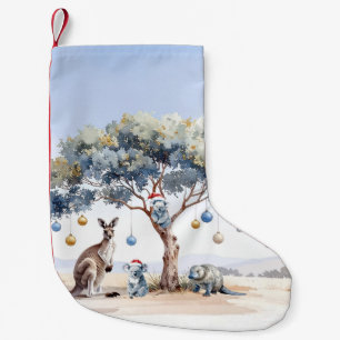 Christmas Kangaroo Koalas Platypus Gumtree Baubles Small Christmas Stocking