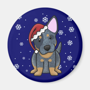 Christmas Kawaii Blue Heeler Magnet