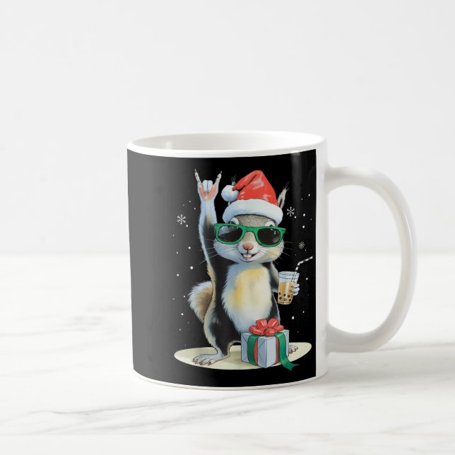 Christmas Kawaii Squirrel Bubble Tea Boba Squirrel Coffee Mug (Right)