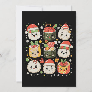Christmas Kawaii Sushi Santa Japanese Food Xmas Holiday Card