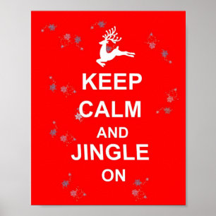 Christmas Keep Calm and Jingle On Poster Decor