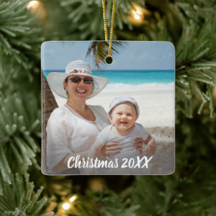 Christmas Keepsake Full Photo Ceramic Ornament