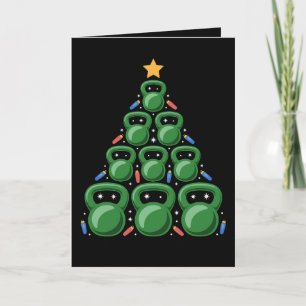 Christmas Kettlebell Tree Gym Fitness Workout Xmas Card