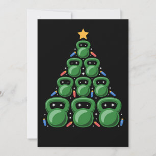 Christmas Kettlebell Tree Gym Fitness Workout Xmas Invitation