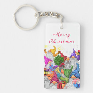 Christmas Keychain Gift Gnomes Party Cartoon