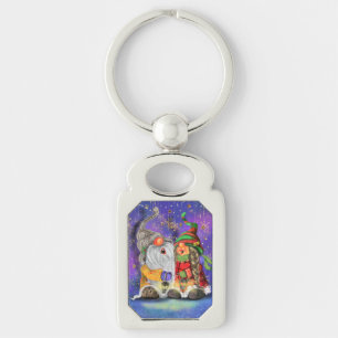 Christmas Keychain Gift with Happy Gnomes