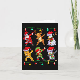 Christmas Kids Boys Men Dabbing Santa Elf Deer Fri Card