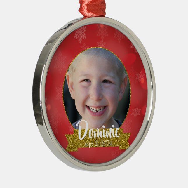 Christmas Kid's Lost First Tooth Keepsake Metal Ornament (Right)