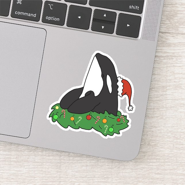 Christmas Killer Whale Orca Sticker (Detail)
