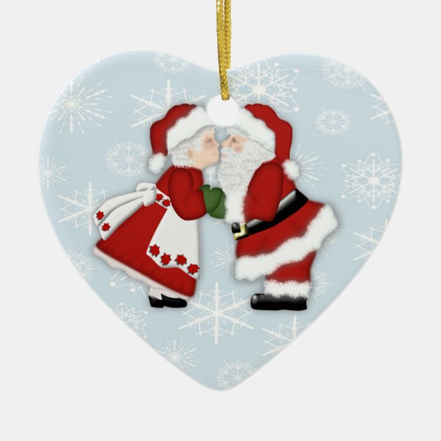 Christmas Kiss Ceramic Tree Decoration (Front)