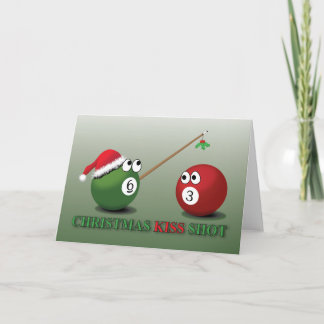 Christmas Kiss Shot greeting card