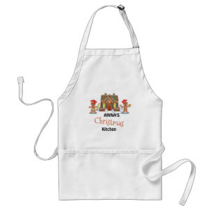 Christmas Kitchen Apron with Gingerbread House