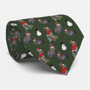 Christmas Kits Party Tie (Dark Green)