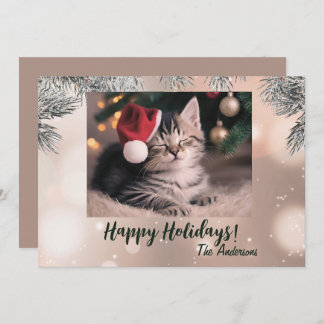 Christmas kitten 9, Happy Holidays, Christmas card