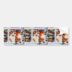 Christmas Kitten Bumper Sticker