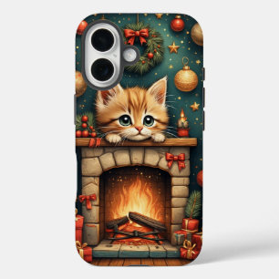 Christmas Kitten iPhone 16 Case