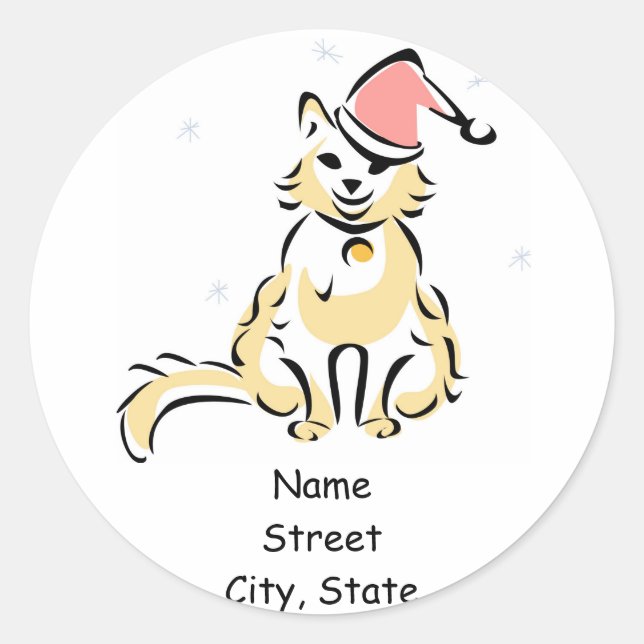 Christmas Kitten/Cat Holiday Address Label (Front)