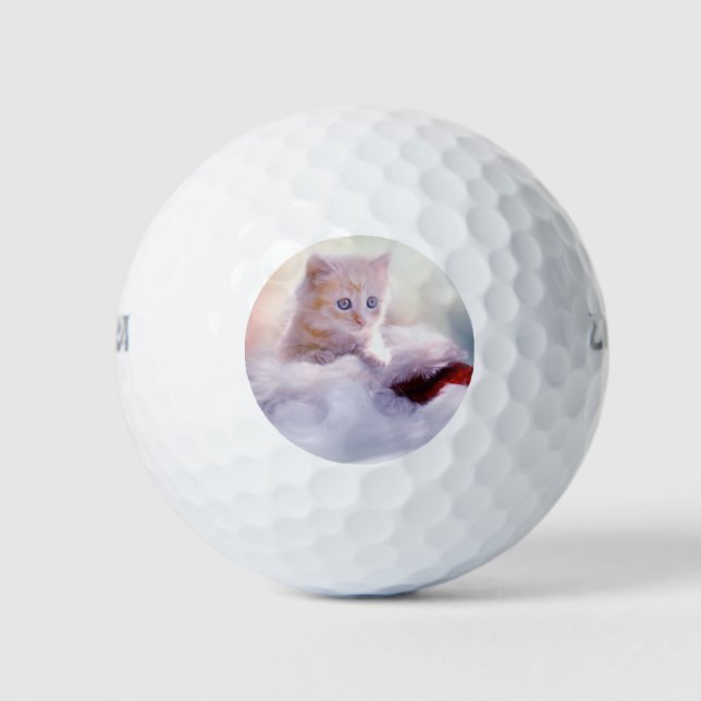 Christmas Kitten Golf Balls (Front)
